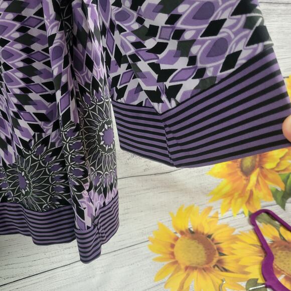 Cato Purple and Black Tunic Blouse Size 26/26W - Picture 3 of 8